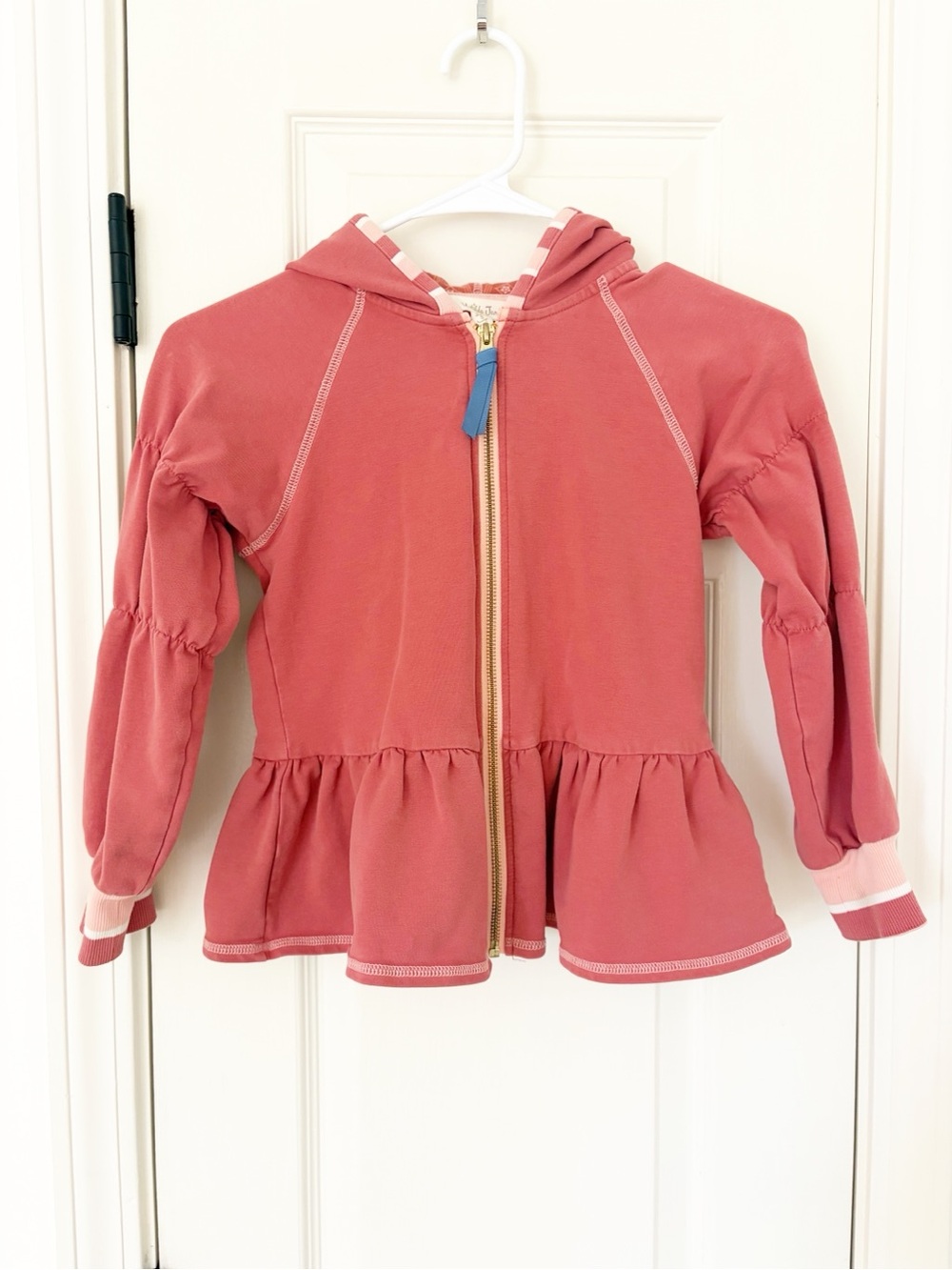 Sz 8 • Matilda Jane blush rose zip up hoodie peplum jacket
